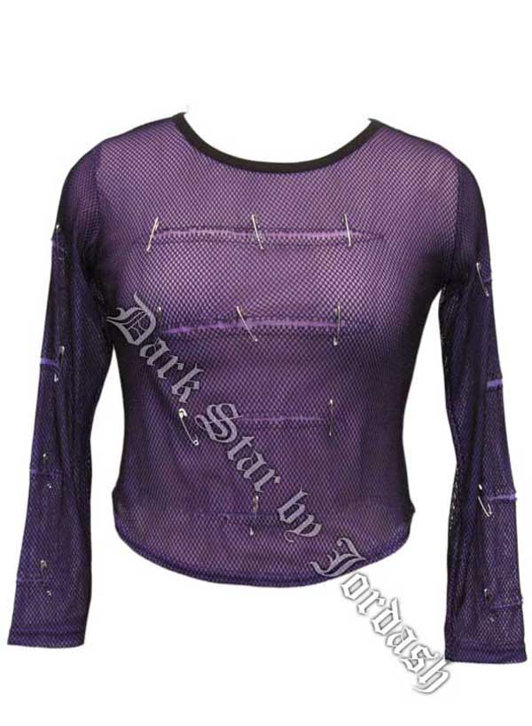 Stretch Net over Purple Fine Mesh Top (10-14) - Click Image to Close