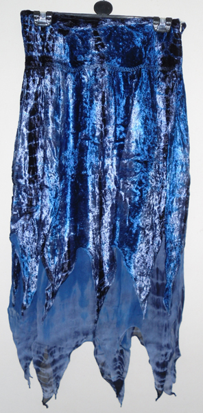 Blue Tie Dye Zig Zag Skirt - Click Image to Close
